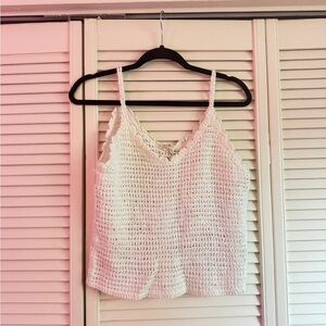 Women's white Crochet Tank Top